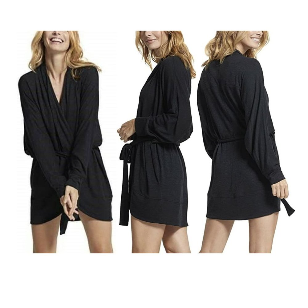 EUC Yummie Cocoon Wrap Slub Knit Lounge Belted Cardigan Size S